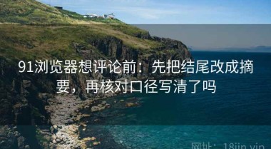 91浏览器想评论前：先把结尾改成摘要，再核对口径写清了吗