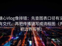 糖心Vlog像排错：先查图表口径有没有交代，再把传播链写成流程图（先把边界写明）