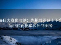 每日大赛像收纳：先把截图缺上下文吗归位再把单位补到图旁