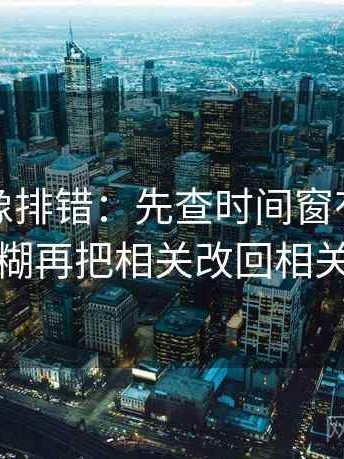 秀人网像排错：先查时间窗有没有模糊再把相关改回相关