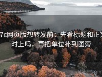 17c网页版想转发前：先看标题和正文对上吗，再把单位补到图旁