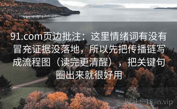 91.com页边批注：这里情绪词有没有冒充证据没落地，所以先把传播链写成流程图（读完更清醒），把关键句圈出来就很好用